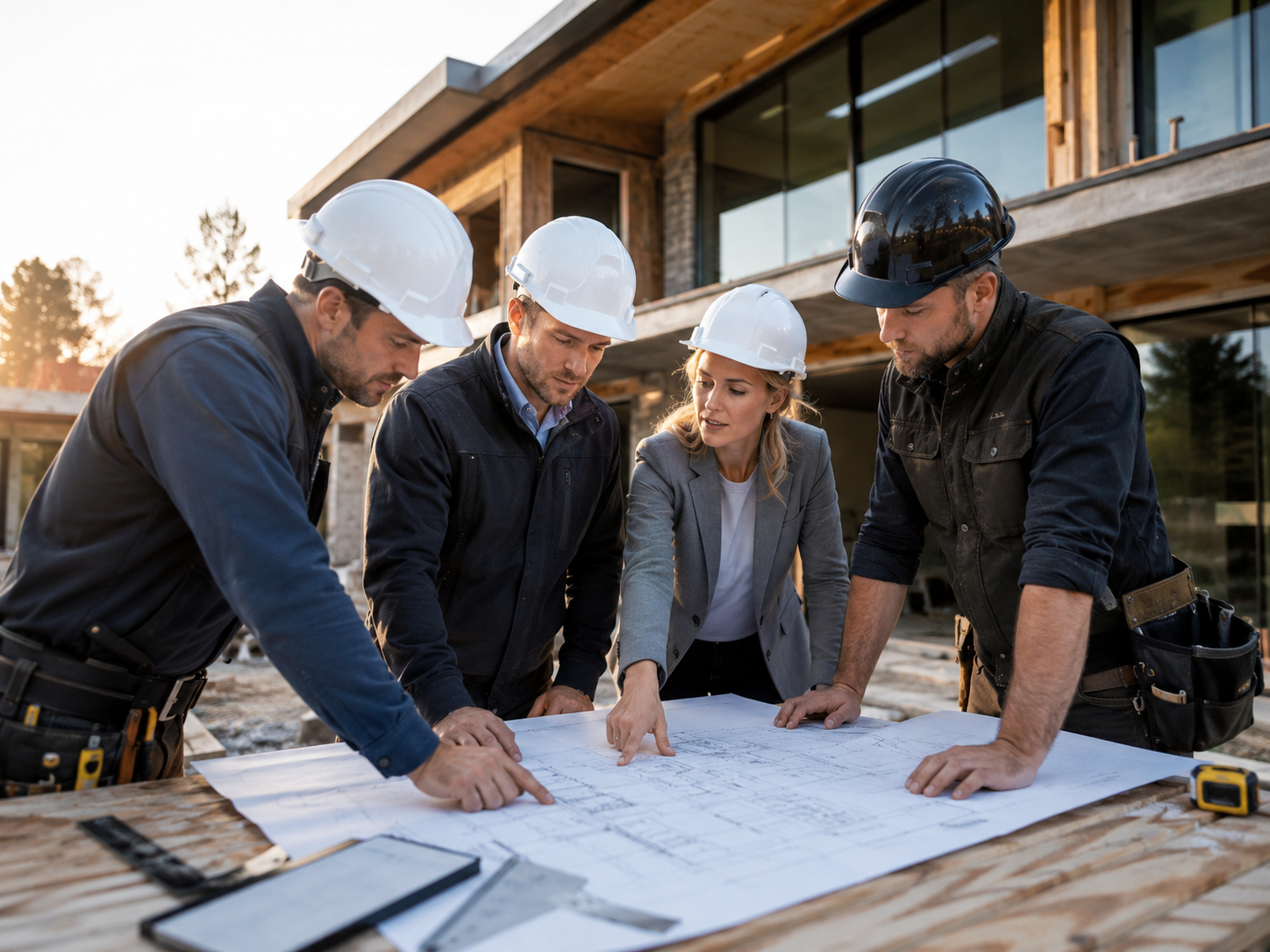 Professional builders at work